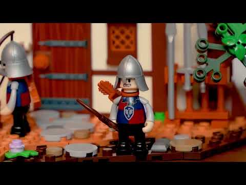 Official Lumibricks (formerly Funwhole) F9048 Training Ground promo video showing modular medieval training set with minifigures and LED lights