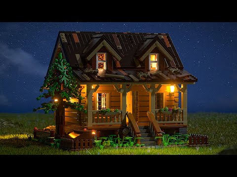 Funwhole Wood Cabin FH9001 video showcasing detailed design, LED lights, and immersive building experience. Watch now!